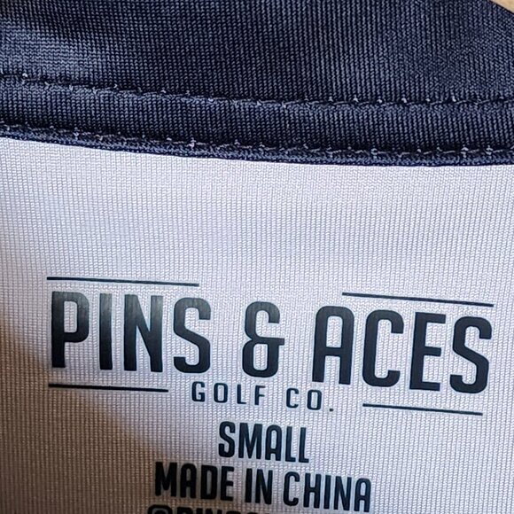 Pins & Aces Vintage Arcade Print Wicking Stretch Knit Golf Polo Small - Picture 3 of 7